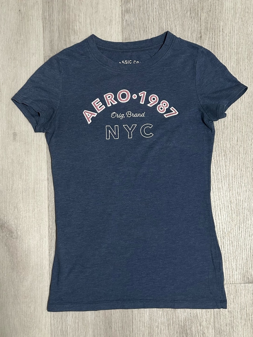 Aeropostale 1987 NYC Slim Fit Navy Graphic Tee